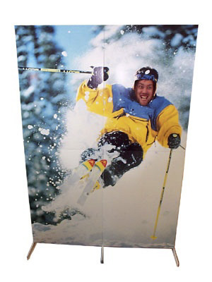 corrugate, screen-print, plastic feet, back-drop, backdrop, picture, cut-out