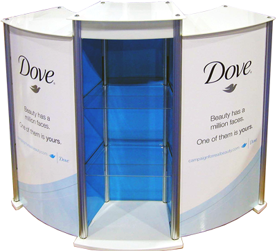 modular MDF & alumunum construction, digital graphics, easy assembly, LED lights, sampler