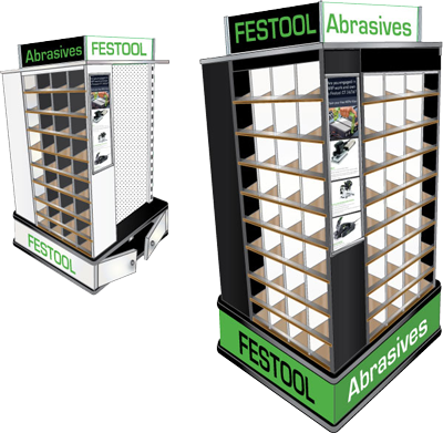 constructed with MDF, wood, styrene, modular aluminum poles